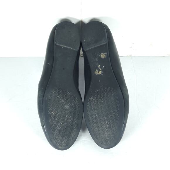 TORY BURCH Women's Everly 8M Black Leather Logo Slip On Ballet Flats - Picture 9 of 16